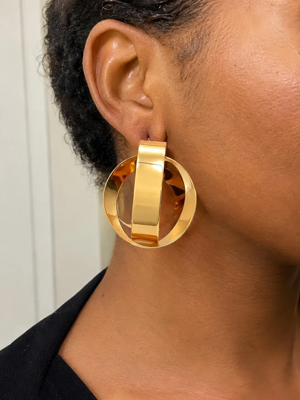 Gold Hoop Statement Earrings - Elegant Women Jewelry